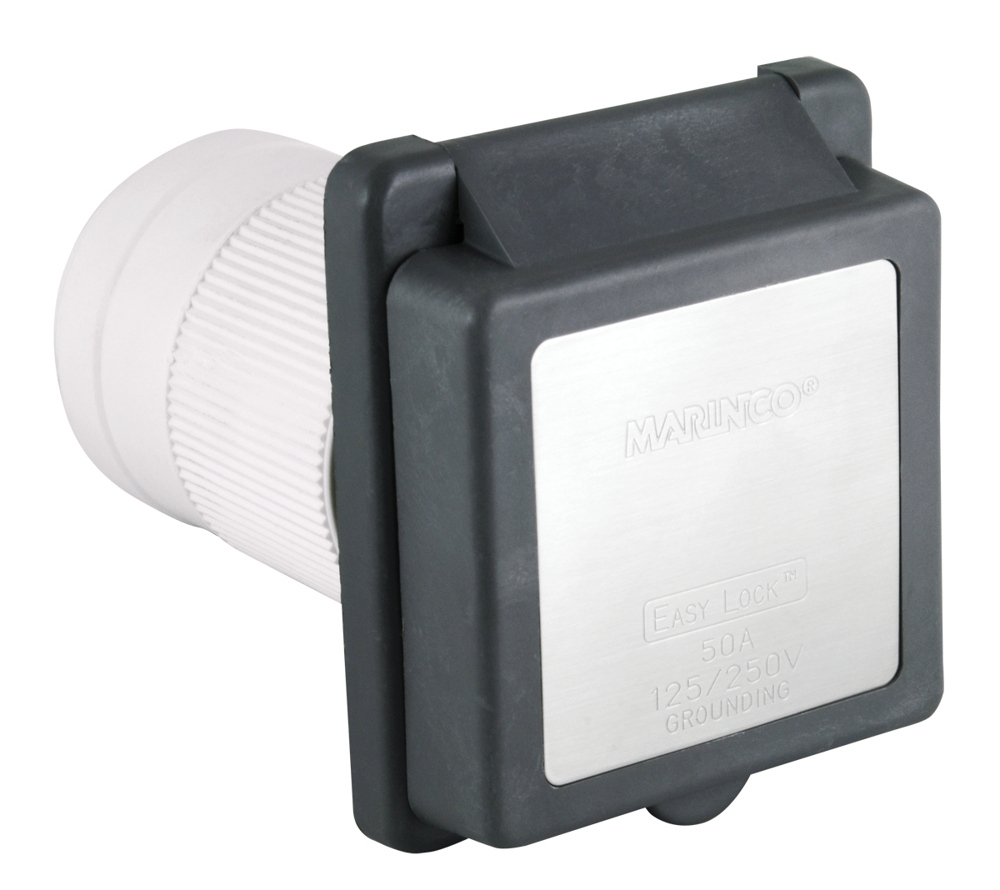 Marinco Inlet 50A 125/250V Square Gray