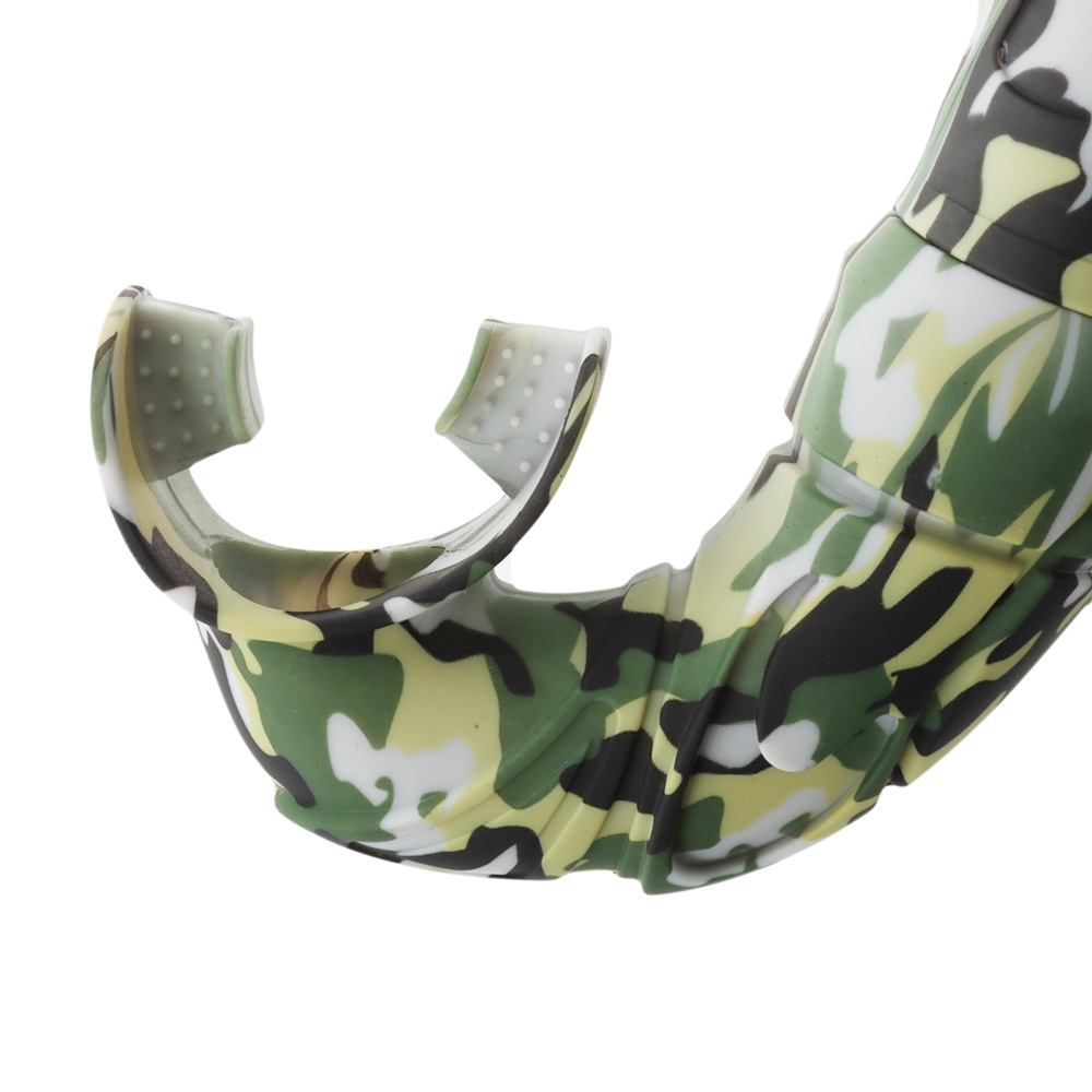 Sea Harvester Travel Silicone Spearfishing Dive Snorkel Green Yellow Camo