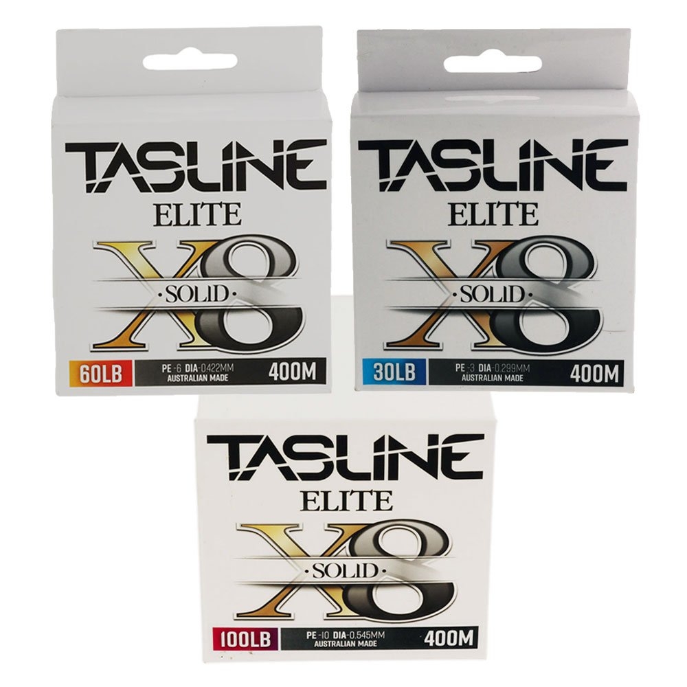 Tasline Elite White X8 Pure Solid Braid 400m