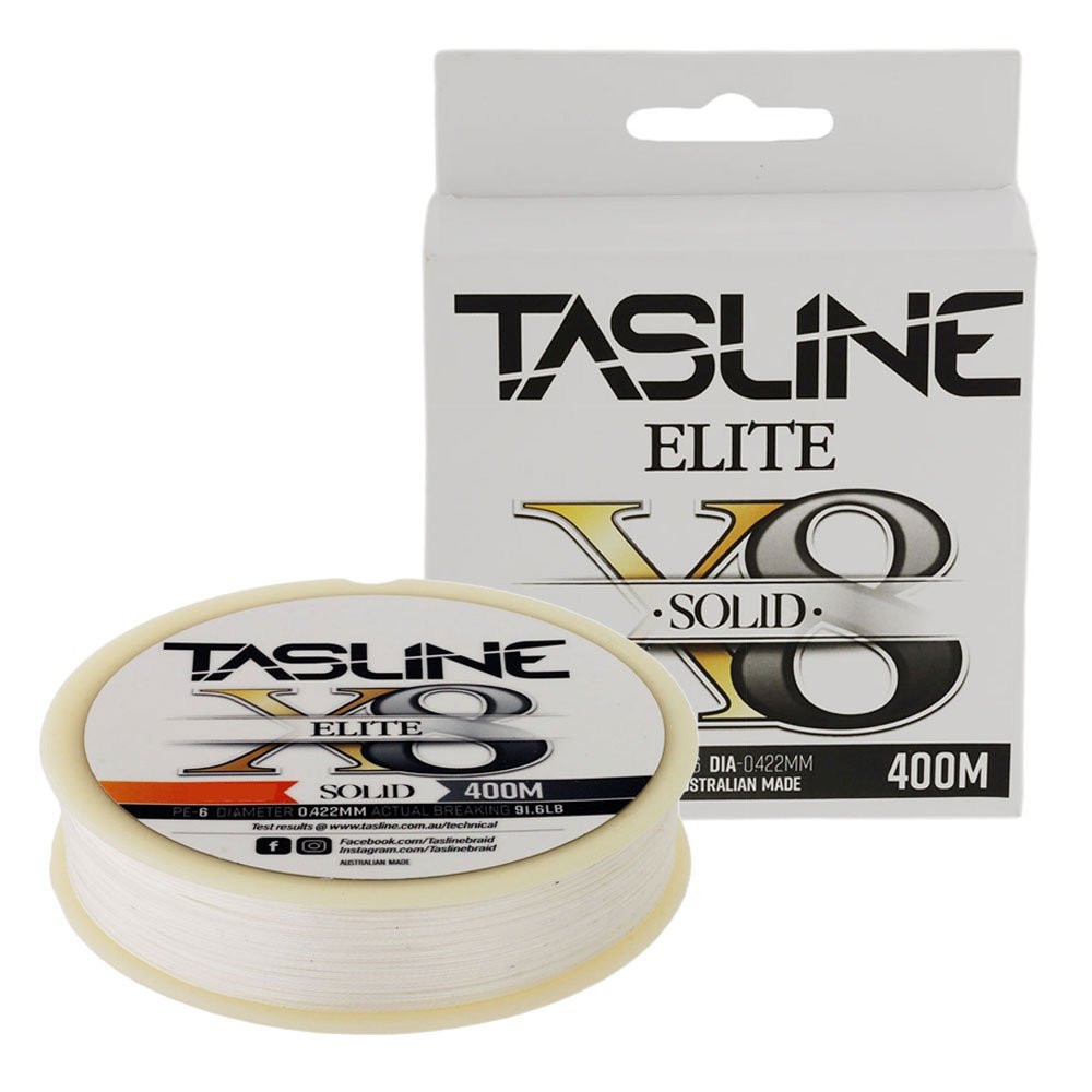 Tasline Elite White X8 Pure Solid Braid 400m