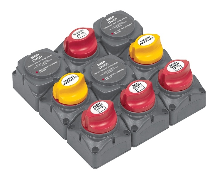 BEP Battery Distribution Cluster for Triple Outboard Engine with Four Battery Banks