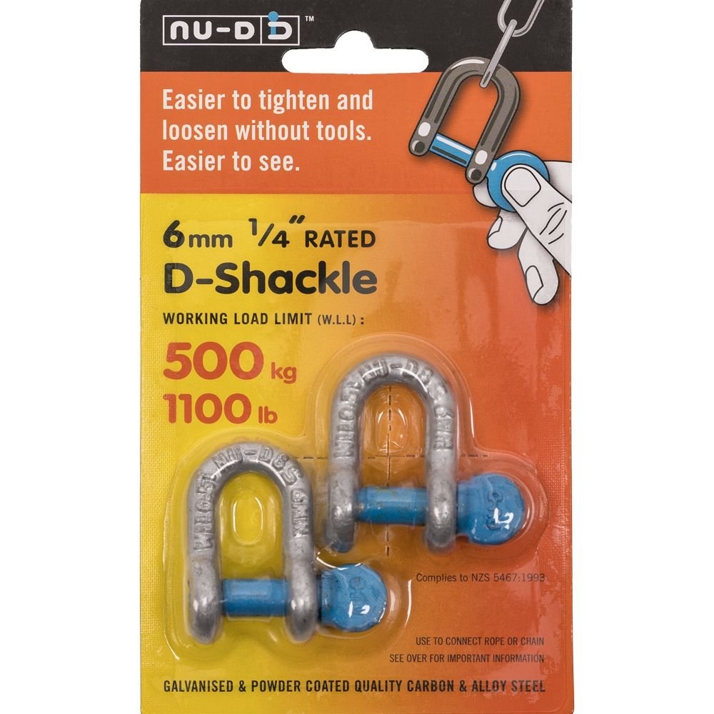 Nu-D Galvanised Dee Shackle 6mm Qty 2