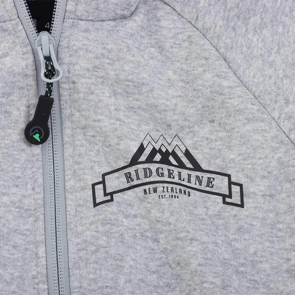 Ridgeline Impact Recycled Fleece Kids Zip Hoodie Grey 10