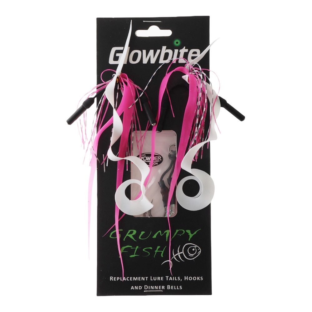 Glowbite Grumpy Fish Slider Lure Replacement Twin Tails Pink