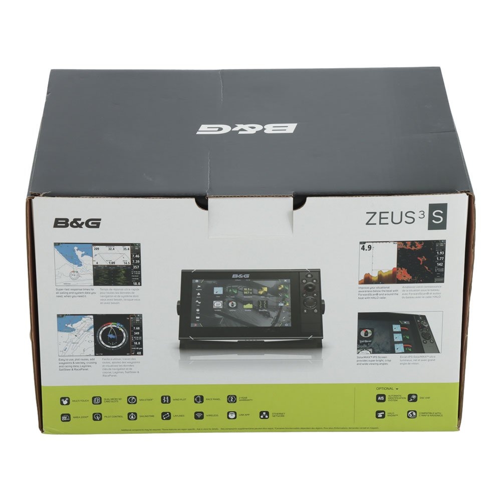 B&G Zeus 3S Sailing Chartplotter with World Basemap 9in