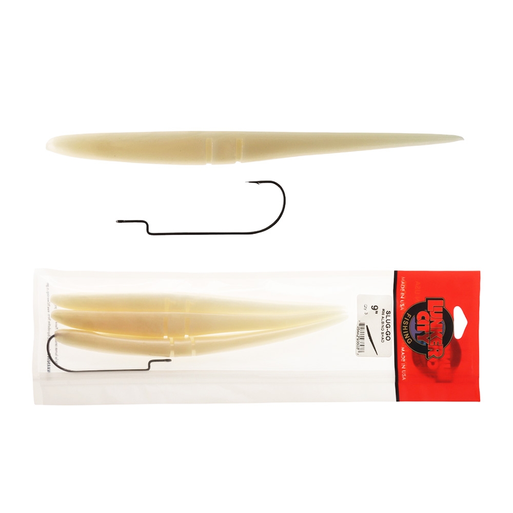 Lunker City Slug-Go Soft Bait 23cm Qty 3 Albino Shad