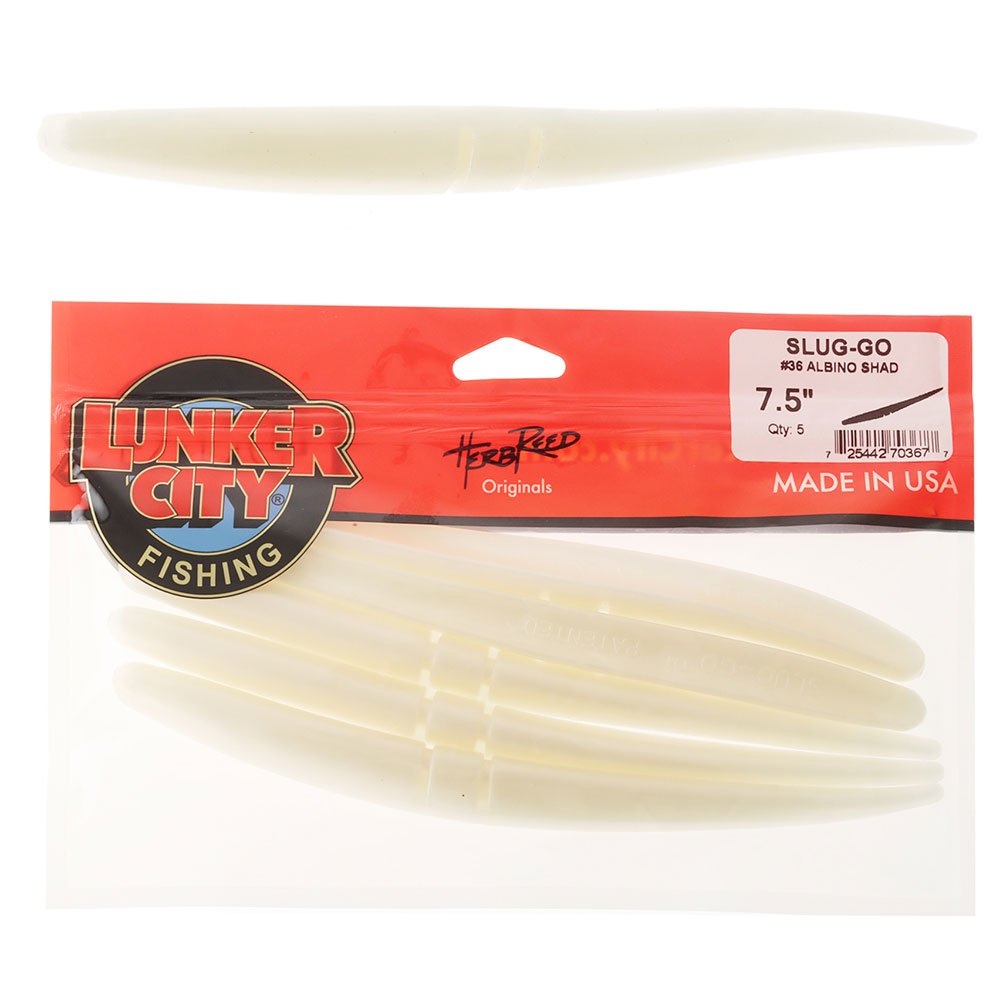Lunker City Slug-Go Soft Bait 19cm Qty 5 Albino Shad