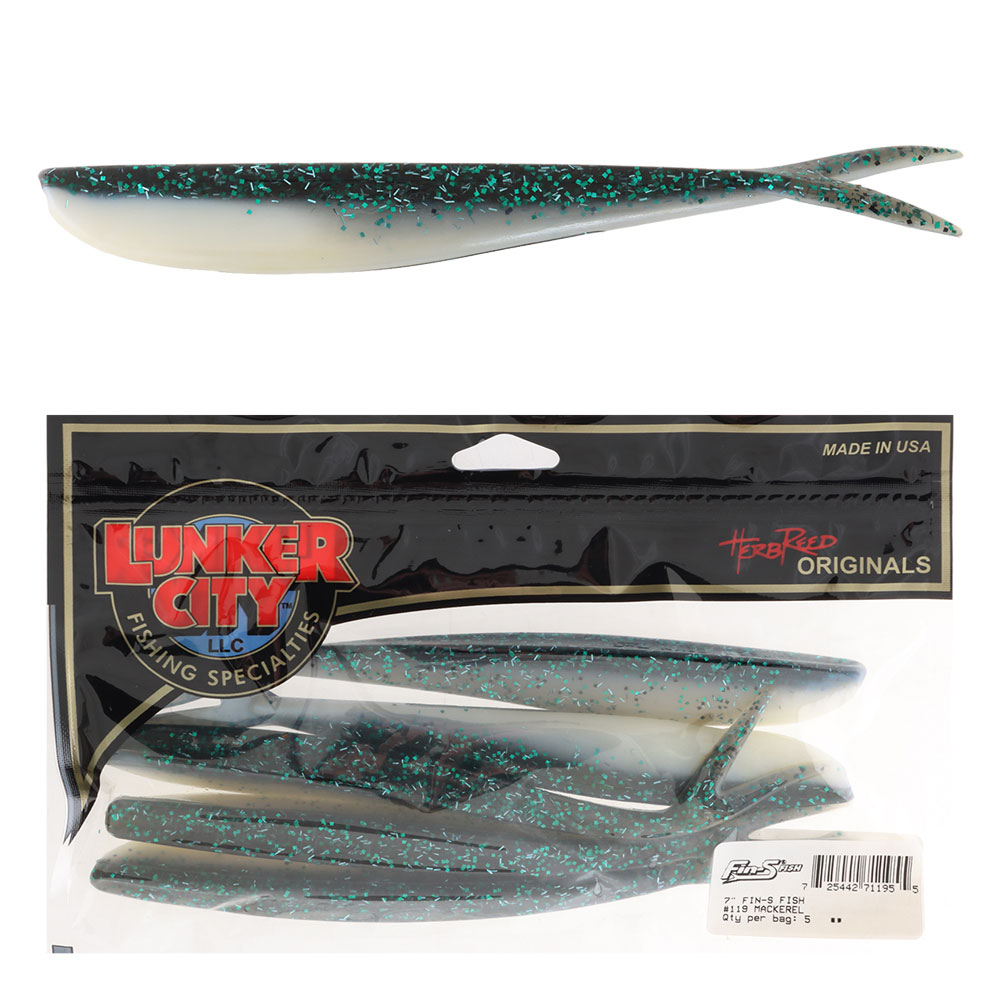 Lunker City Fin-S Fish Soft Bait 18cm Qty 5 Mackerel
