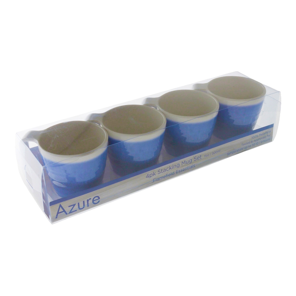 Azure Shatter-Resistant Melamine Mugs 300ml Qty 4