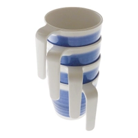Azure Shatter-Resistant Melamine Mugs 300ml Qty 4 Thumbnail Azure Shatter-Resistant Melamine Mugs 300ml Qty 4