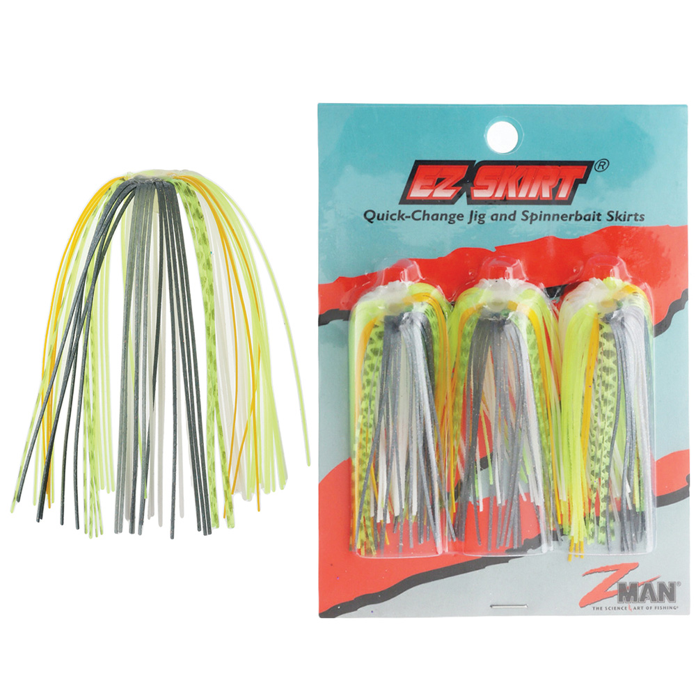 Z-Man EZ Skirt Quick-Change Jig and Spinnerbait Skirts 6.9cm Qty 3 Chartreuse Sexy Shad