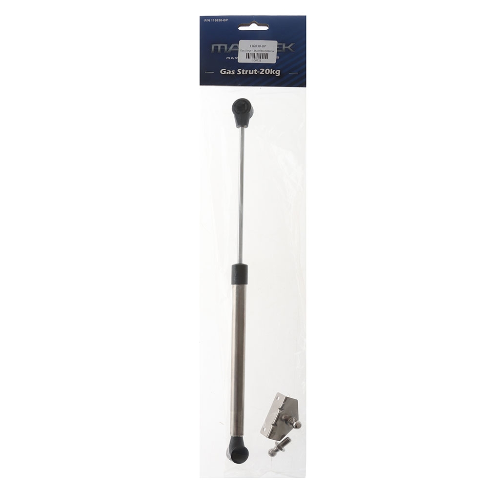 Stainless Steel Gas Strut with Bracket and Stud 385mm