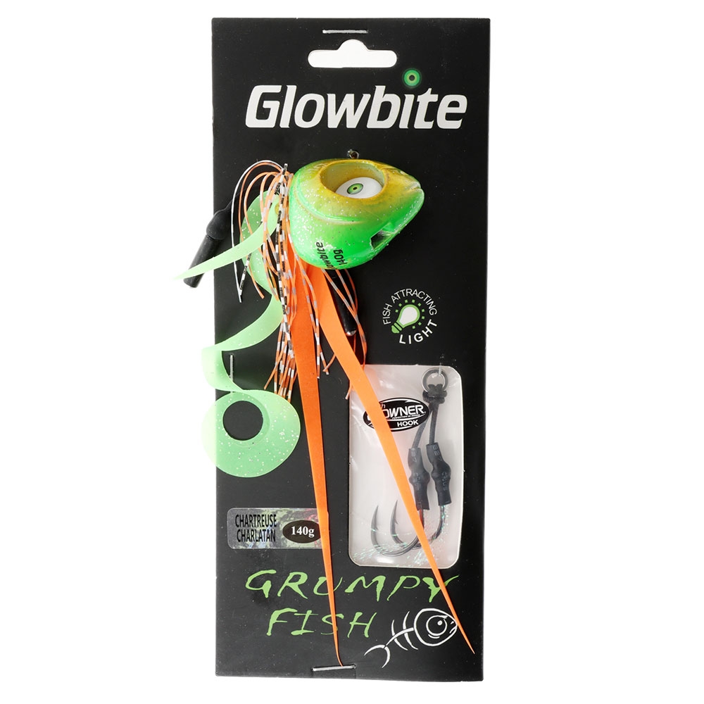 Glowbite Grumpy Fish Slider Lure 140g Chartreuse