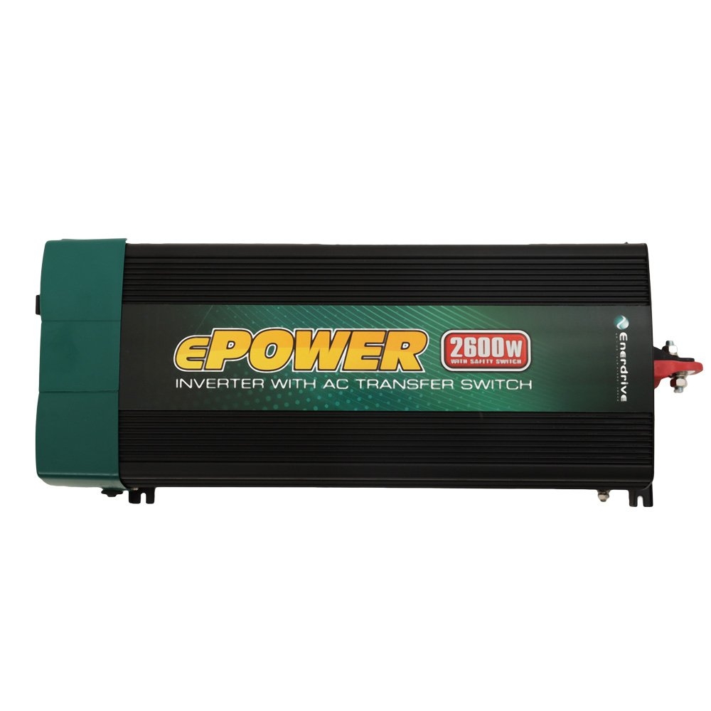 Enerdrive ePOWER True Sine Wave Inverter With AC Transfer and Safety Switch 2600W 12V