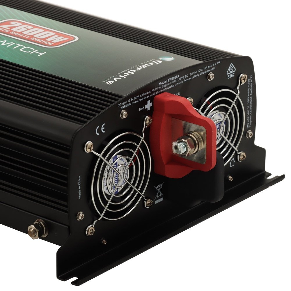Enerdrive ePOWER True Sine Wave Inverter With AC Transfer and Safety Switch 2600W 12V