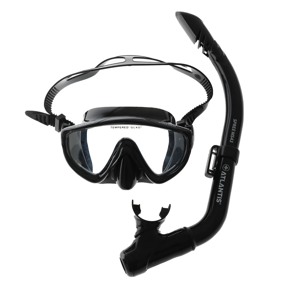 Atlantis Spree Kids Dive Mask and Purge Snorkel Set Black