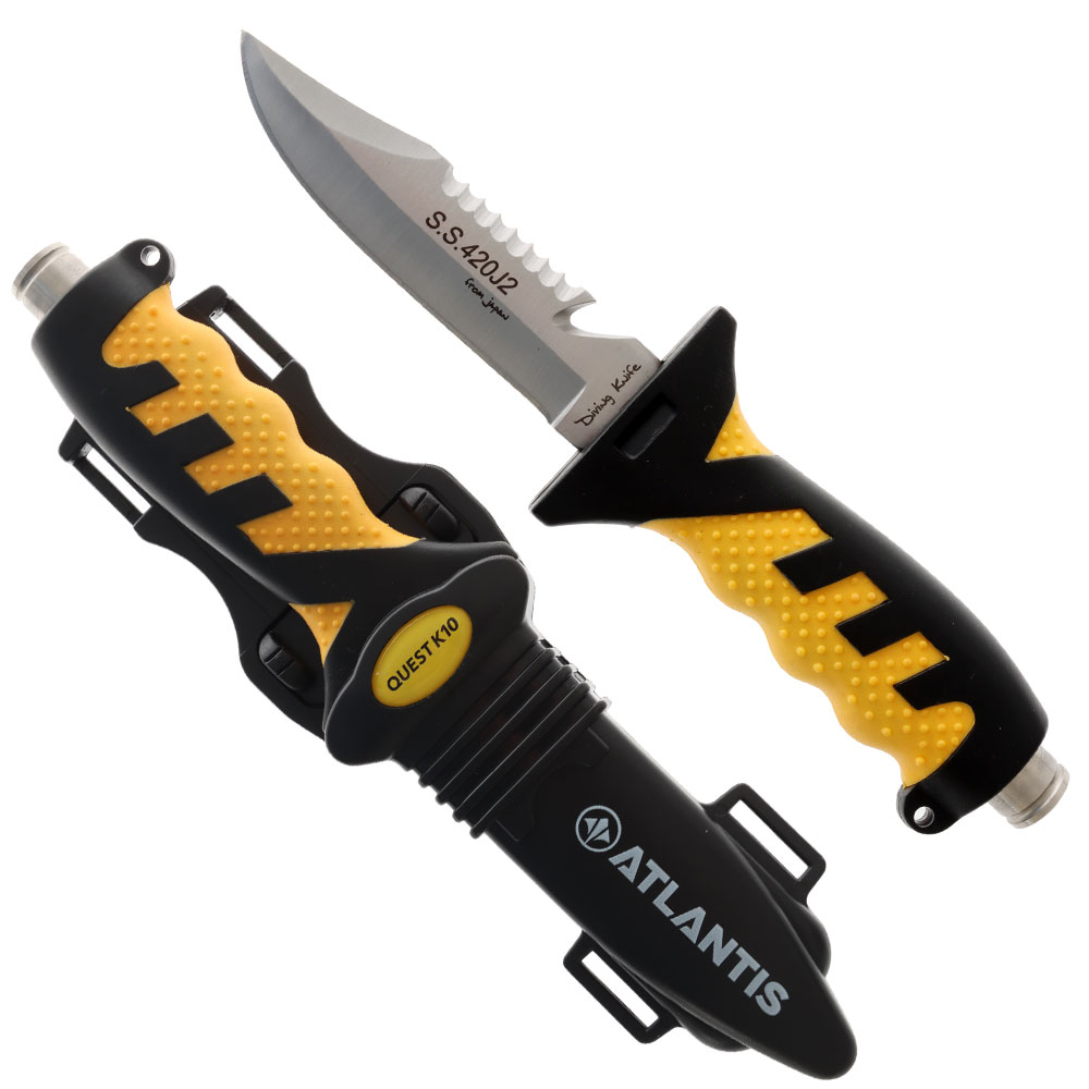 Atlantis Quest K10 Dive Knife Yellow 11cm