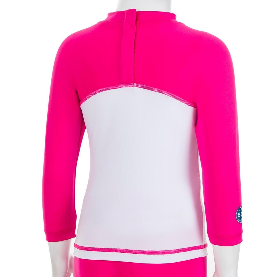 Decathlon UPF50 Kids Long Sleeve Rash Vest Magenta 4 Years