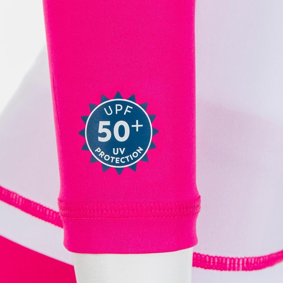 Decathlon UPF50 Kids Long Sleeve Rash Vest Magenta 4 Years
