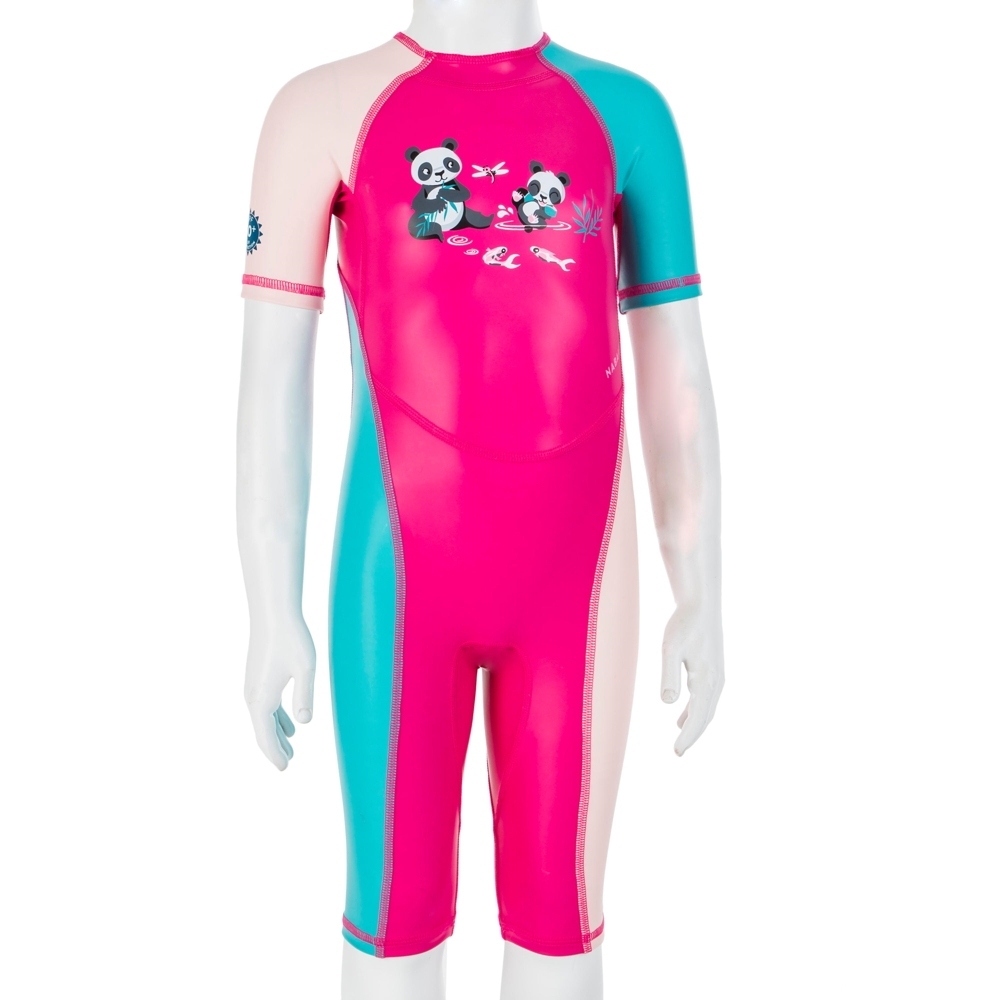 Nabaiji Kloupi UPF50 Kids Swimsuit Panda Magenta 4-5 Years