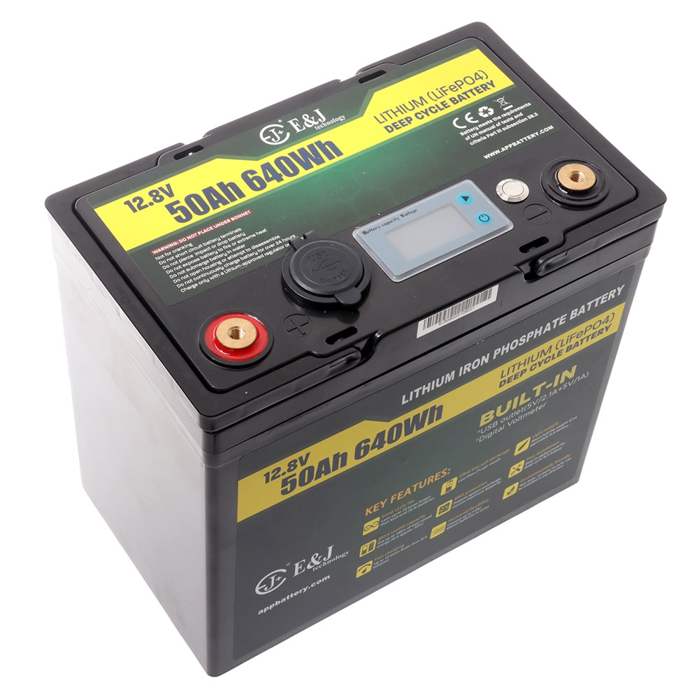 E&J LiFePO4 Rechargeable Lithium Deep Cycle Battery 12v 50ah