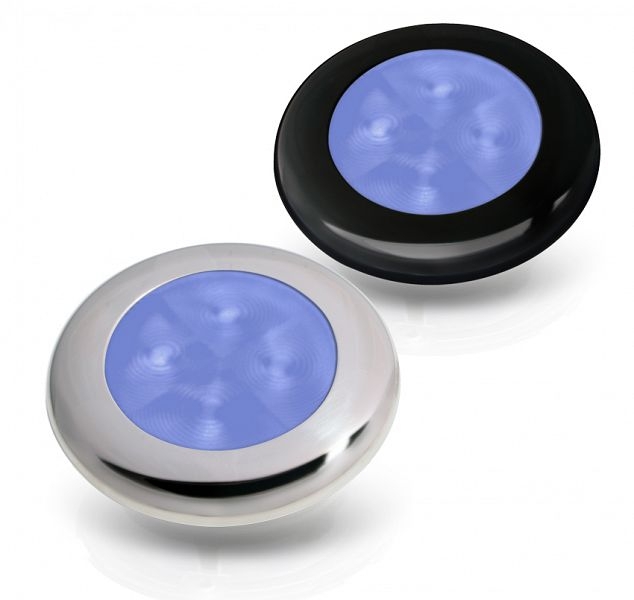 Hella Marine Blue LED Round Courtesy Lamp 24V Stainless Polished Rim
