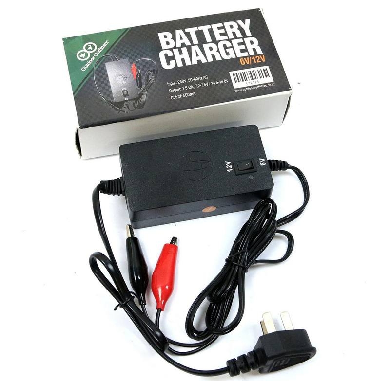 Outdoor Outfitters Battery Charger with Indicator Light 6V-12V Multi
