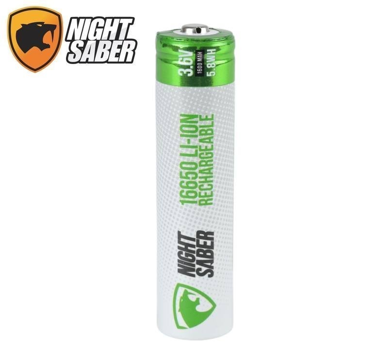 Night Saber 16650 Rechargeable Li-Ion Battery 3.6V 1600mAh