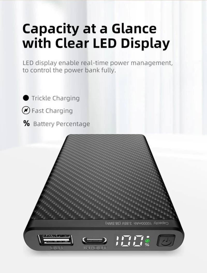 Klarus K5 Carbon Fiber Lightweight Waterproof Power Bank 10000mAh