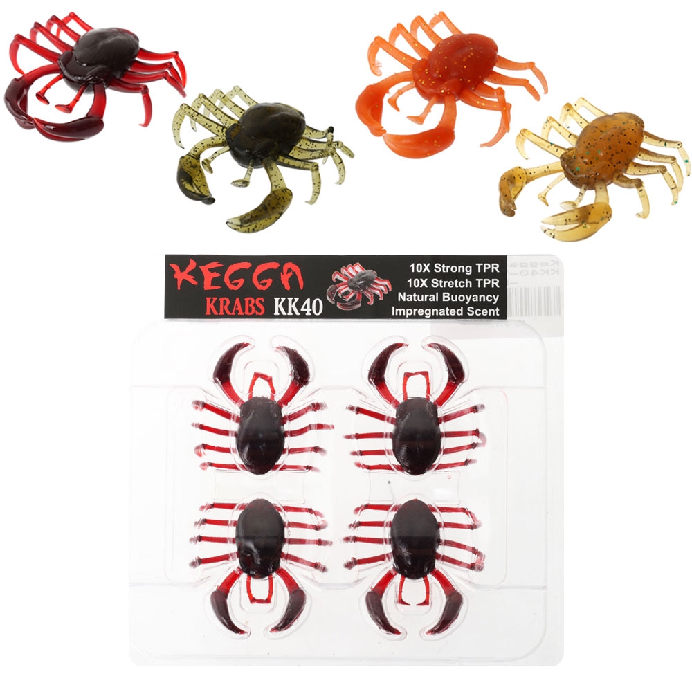 Kegga KK40 Krabs Soft Bait 40mm Qty 4
