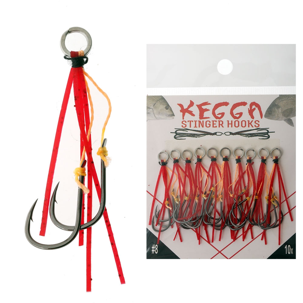 Kegga Stinger Double Jig Assist Hooks #8 Qty 10