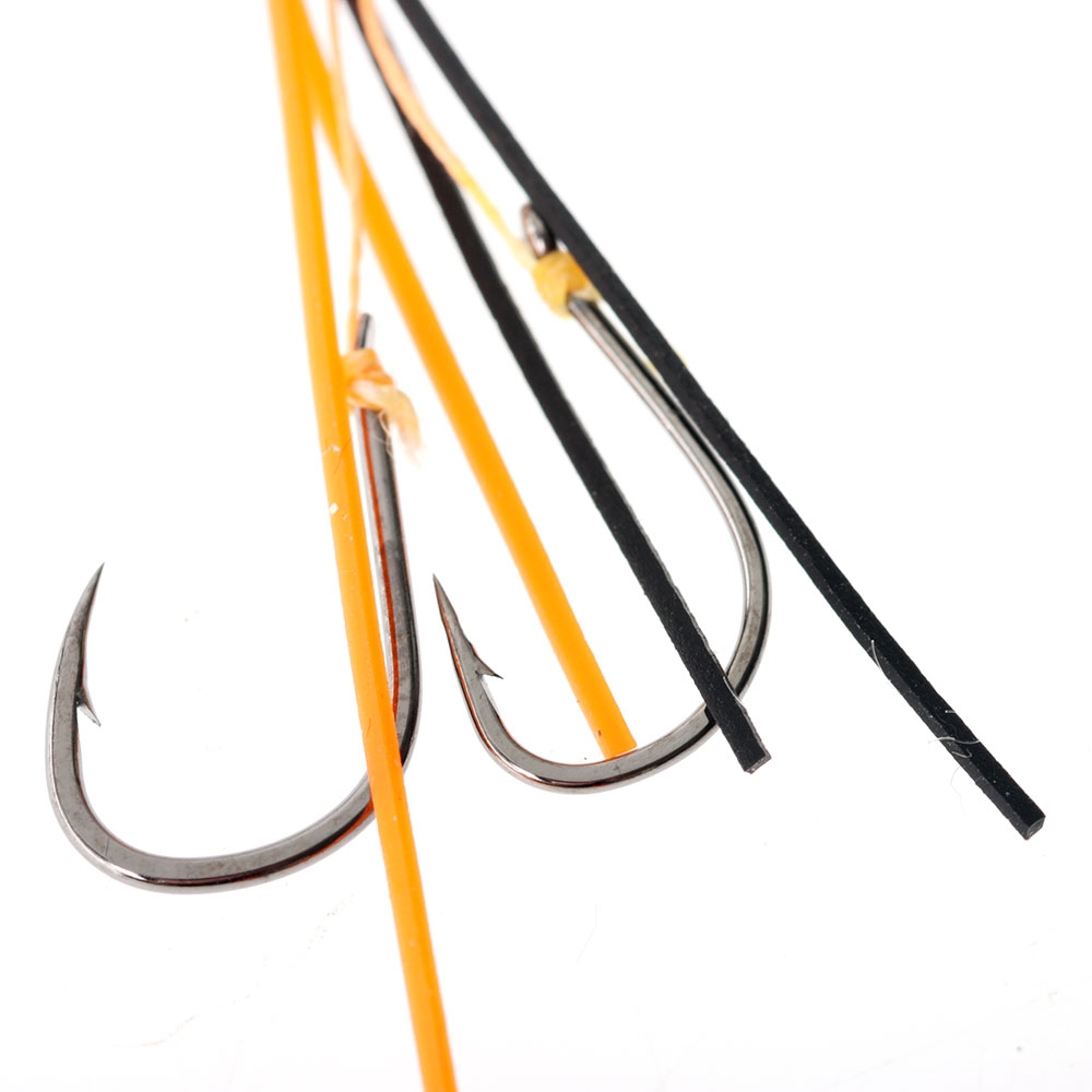 Kegga Stinger Double Jig Assist Hooks #8 Qty 10 Black/Orange