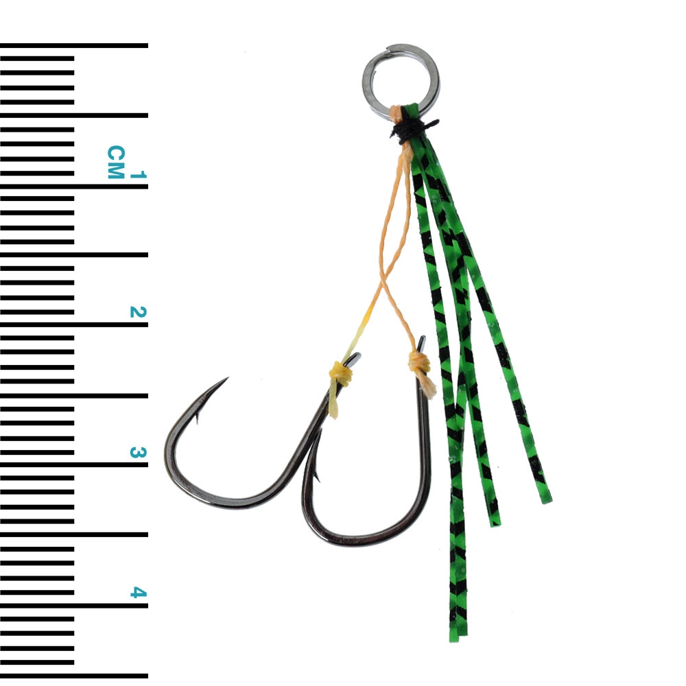 Kegga Stinger Double Jig Assist Hooks #8 Qty 10 Green Camo