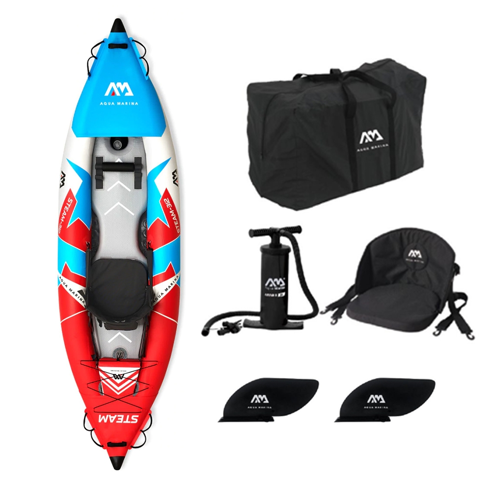 Aqua Marina Steam Touring Solo Inflatable Kayak with Rigid Floor 10ft 3in