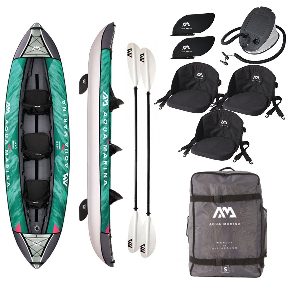 Aqua Marina Laxo Leisure 3 Person Inflatable Kayak with Paddle 12ft 6in