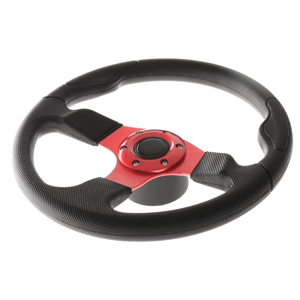 Aluminium Steering Wheel with PU Sleeves Red 13.8in Aluminium Steering Wheel with PU Sleeves Red 13.8in