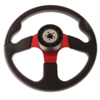 Aluminium Steering Wheel with PU Sleeves Red 13.8in Thumbnail Aluminium Steering Wheel with PU Sleeves Red 13.8in