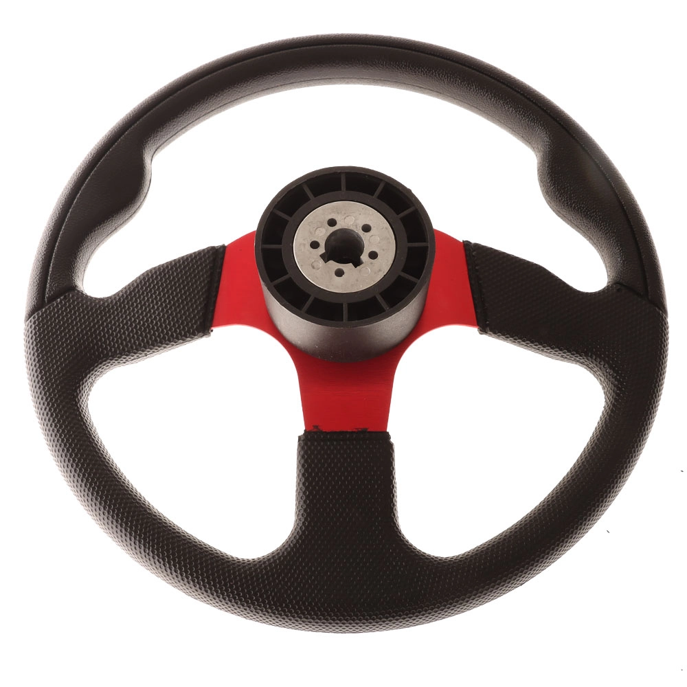 Aluminium Steering Wheel with PU Sleeves Red 13.8in Aluminium Steering Wheel with PU Sleeves Red 13.8in
