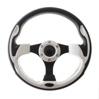 Aluminium Steering Wheel with PU Sleeves 12.5in Black/Silver Thumbnail Aluminium Steering Wheel with PU Sleeves 12.5in Black/Silver