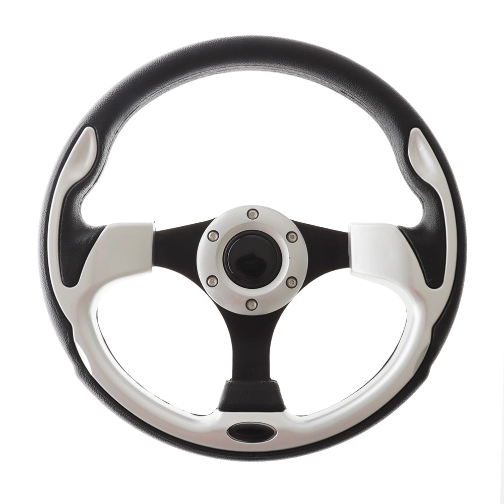 Aluminium Steering Wheel with PU Sleeves 12.5in Black/Silver Aluminium Steering Wheel with PU Sleeves 12.5in Black/Silver