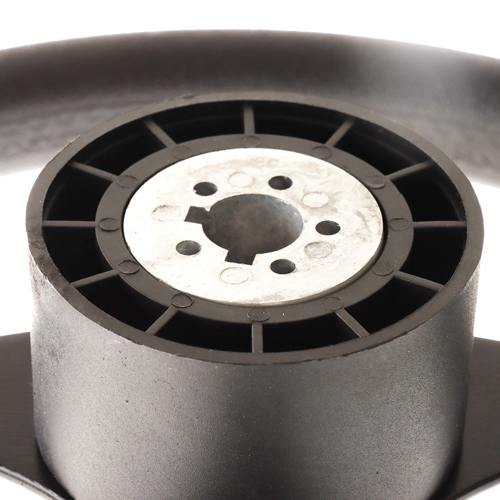 Aluminium Steering Wheel with PU Sleeves 12.5in Black/Silver