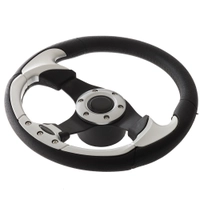 Aluminum Steering Wheel with PU Sleeves 12.5in Black/Silver Thumbnail Aluminum Steering Wheel with PU Sleeves 12.5in Black/Silver