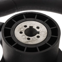 Aluminum Steering Wheel with PU Sleeves 12.5in Black/Silver Thumbnail Aluminum Steering Wheel with PU Sleeves 12.5in Black/Silver