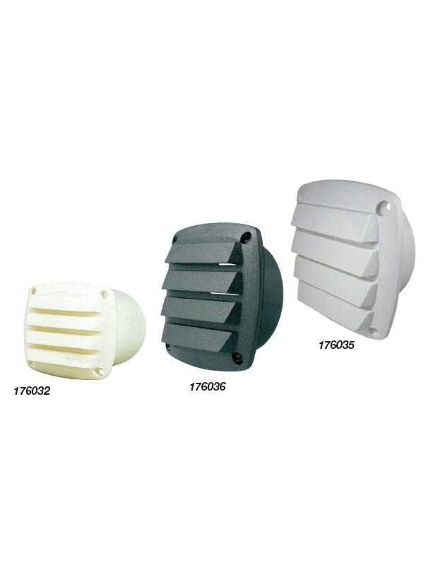 Plastic Louvre Vent with Tail Black 127x127mm