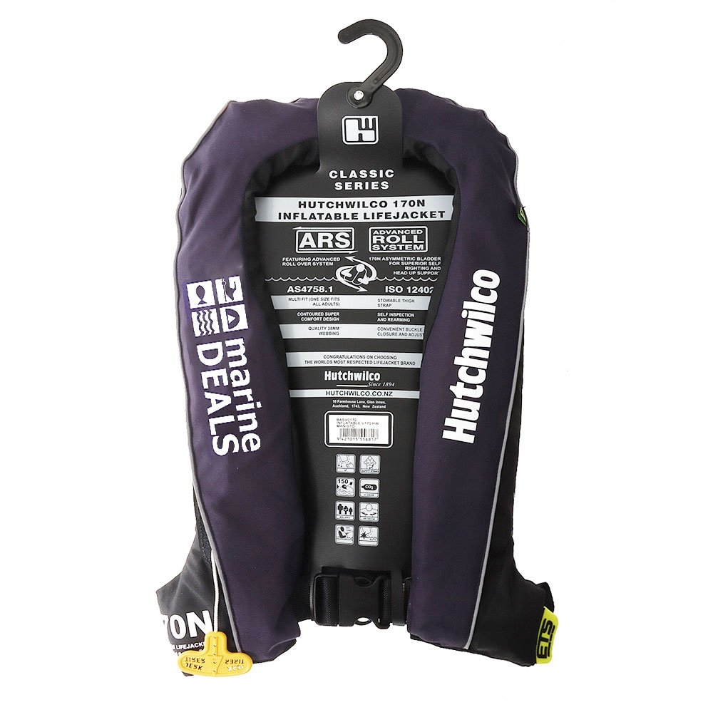 Hutchwilco x Marine Deals Easy-Fit 170N Inflatable Life Jacket with Ergonomic Thigh Strap