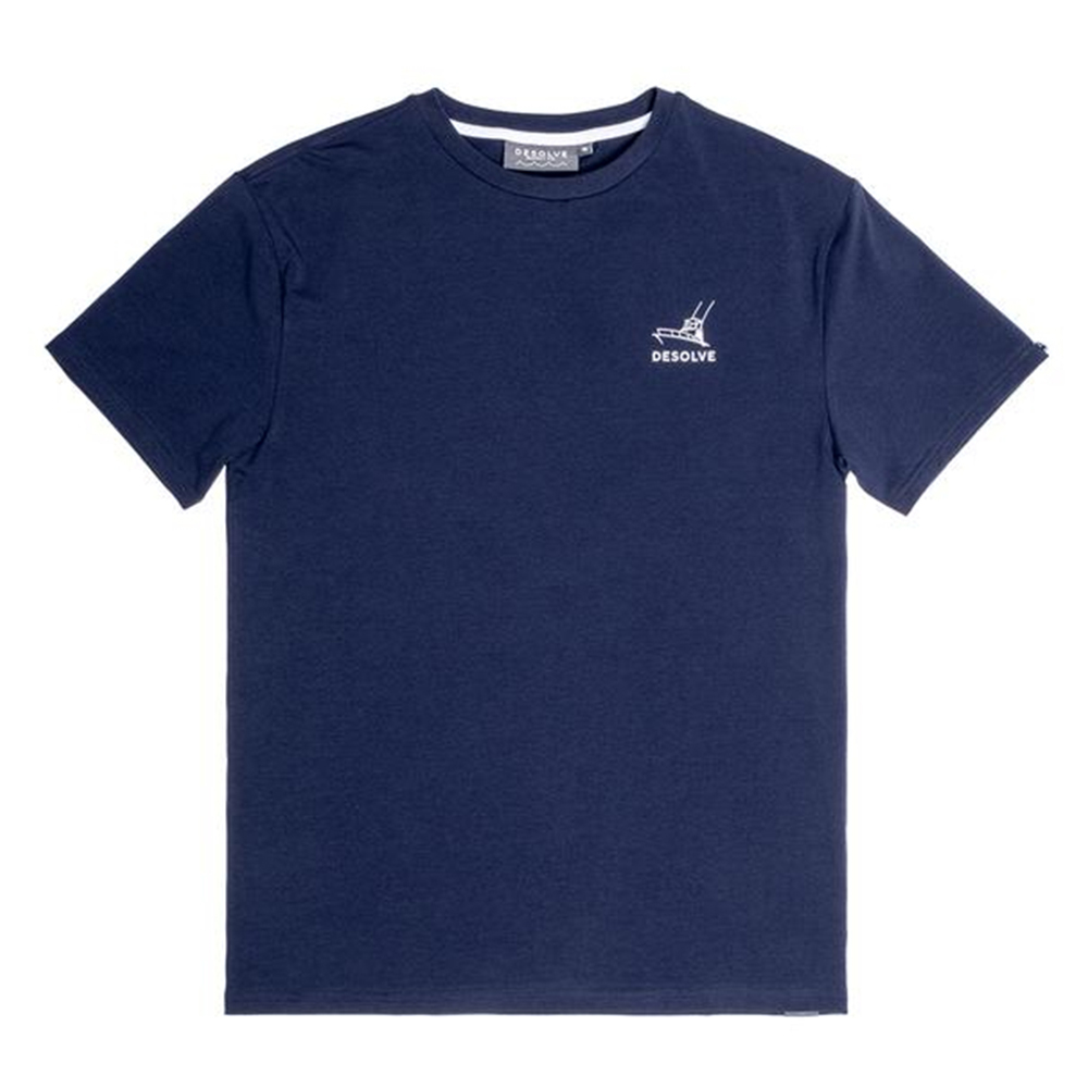 Desolve Smooth Seas UPF50 Mens T-Shirt Navy Medium