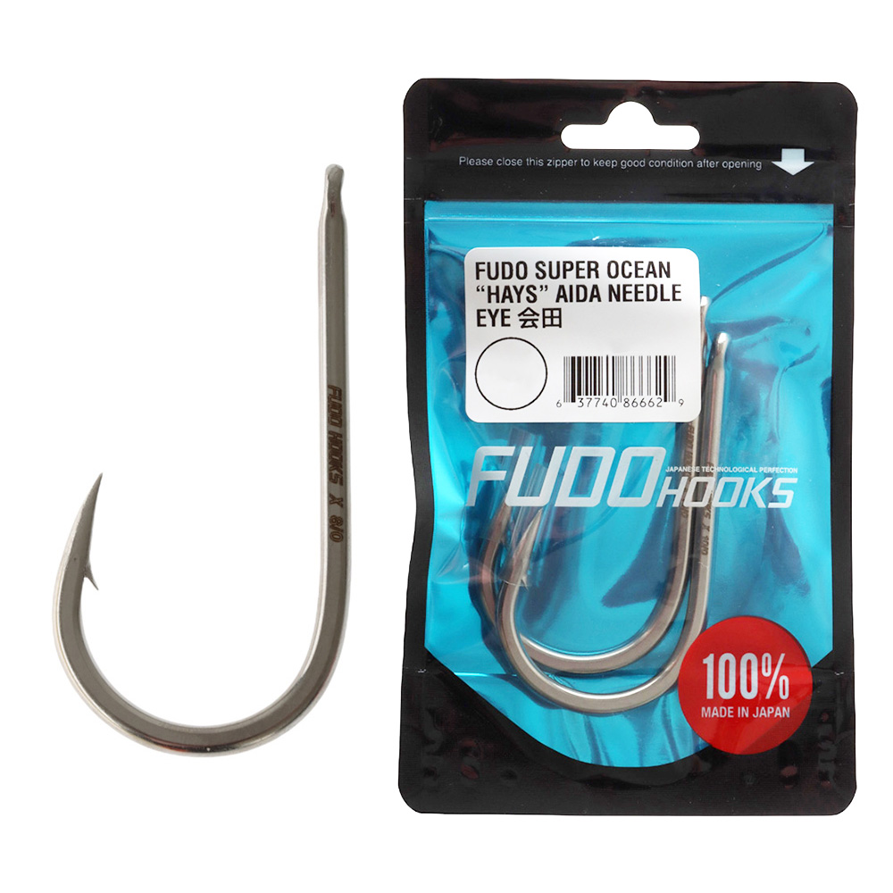 FUDO Super Ocean Hays Aida Needle Eye Premium Game Hooks 9/0 Qty 2