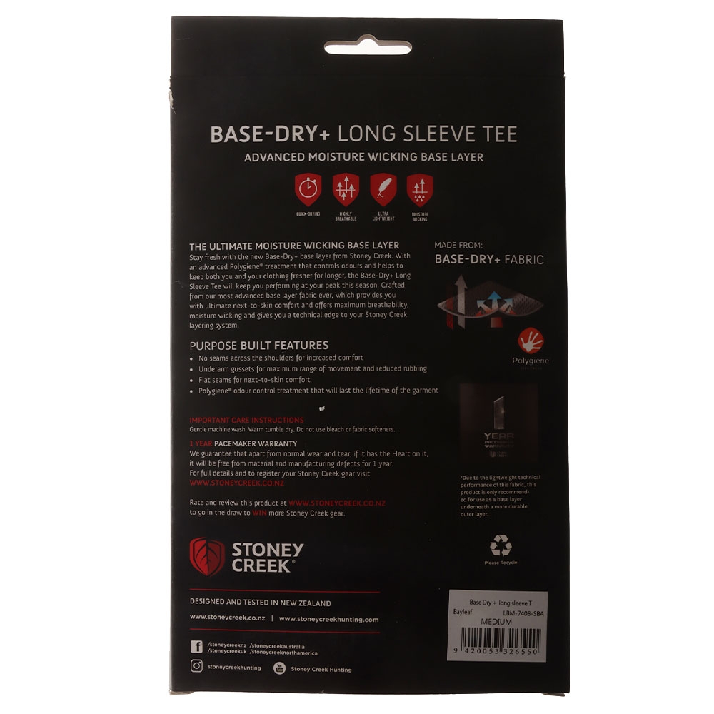 Stoney Creek Base Dry Mens Long Sleeve Shirt Bayleaf 3XL