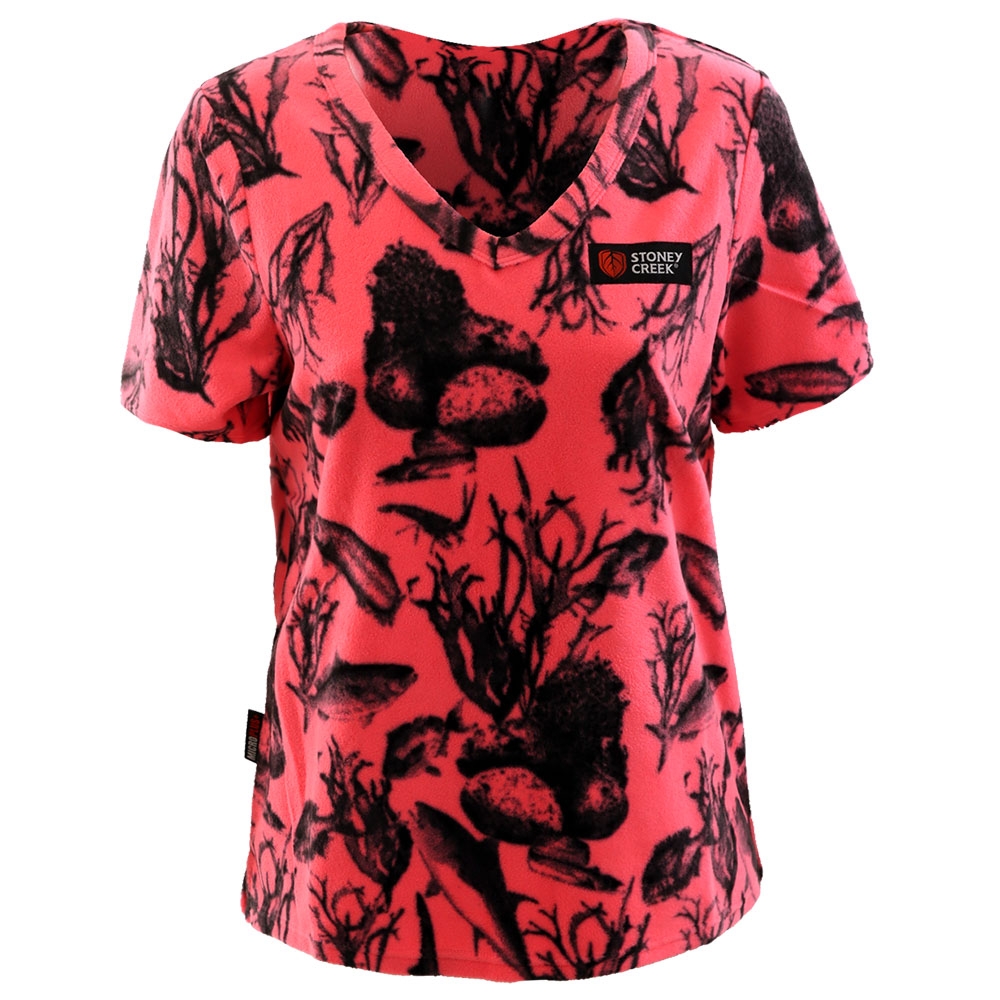 Stoney Creek Bushlite Fish Camo Womens T-Shirt Watermelon Size 10