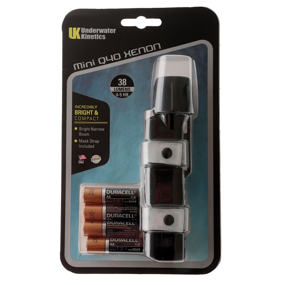 Underwater Kinetics High Intensity Q40 Xenon Dive Torch with Mask Strap 38lm Black